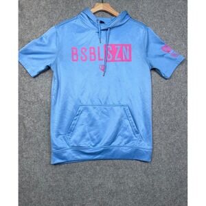 BL101 Apparel BSBLSZN Performance Short Sleeve Hoodie Blue Pink Kids Small